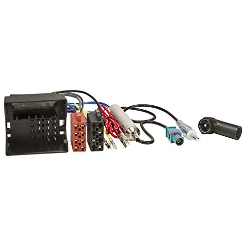 tomzz Audio 7057-006 Cable Adaptador de Radio Compatible con Audi Skoda Seat VW Quadlock a ISO Adaptador de Antena con alimentación Fantasma Fakra a DIN o ISO