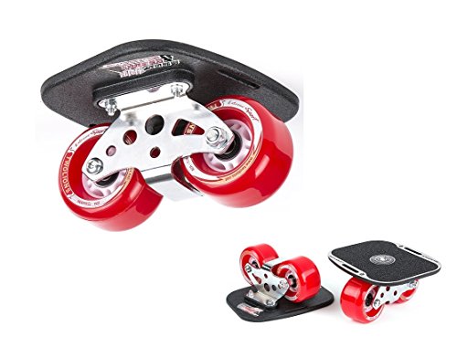 TWOLIONS-GROM Pro Skates Drift Skates,(Freeline saktes) Pedal de acero Con ruedas de la PU de 72 milímetros con los cojinetes（Esquerda, direita） ABEC-7 (Rojo)