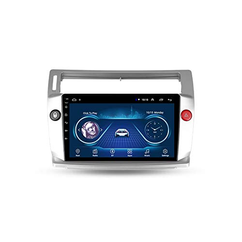 TypeBuilt Autoradio 2 DIN, Android Bluetooth Radio De Coche 9'' Pantalla Táctil WiFi Plug and Play Completo RCA Soporte Carautoplay/GPS/Dab+/OBDII para Citroen C4 2004-2014,Quad Core,WiFi 2G+32G