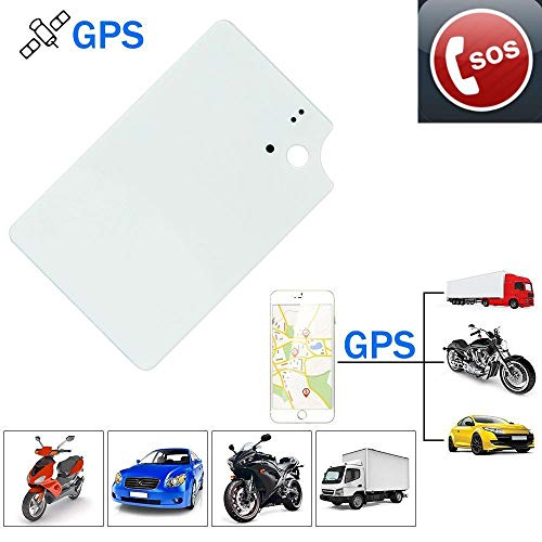 Ultra Thin Tarjeta Localizador GPS, Mini Rastreador GPS en Tiempo Real para Cartera/Bolsa/Mochila Sistema de Seguimiento Anti-pérdida GPS Tracker TK912 (Blanco)
