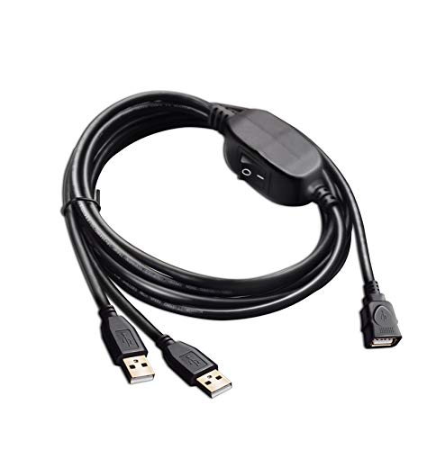 USB Splitters-baolongking USB 2.0 1 hembra a 2 macho Y Splitter 2 puertos Hub Cable adaptador (con cable de impresión USB 1.5m)