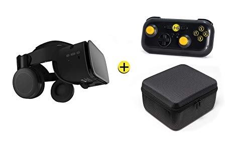 VR-Shark X6 Gift Set - Kit de Realidad Virtual con Gamepad Bluetooth | Gafas VR para Smartphone 4,7 - 6,2 | Comp. con Samsung / LG / Moto / HTC / Huawei [FOV 110° | Android | Visor 360° | Nomad]