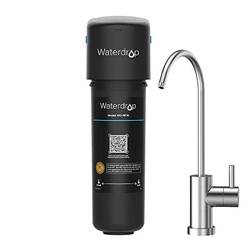 Waterdrop 10UB Sistema de Filtro de Agua Inferior con Grifo Dedicado, Certificado NSF/ANSI 42, Capacidad de Reducción de Cloro Alto de 30.000 Litros, USA Tech