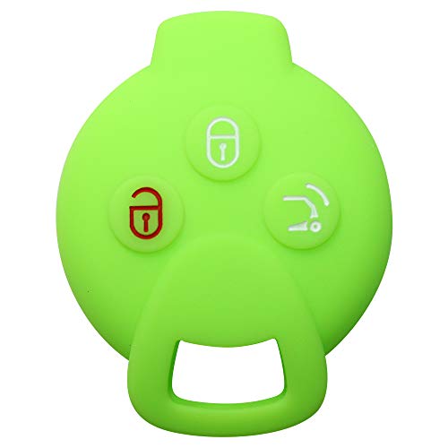 YLC Protector de Llave de Coche de Silicona Car Key Cover Skin Jacket para Llave Smart 451 FORTWO FORFOUR Roadster 3 botón(Verde)