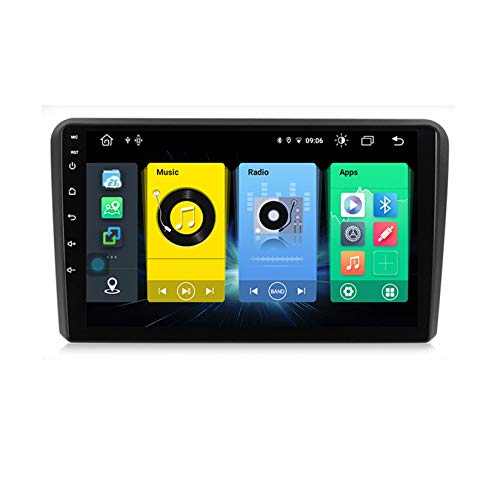 Yuahwyehe Android 10 Autoradio Pantalla Tactil para Coche 9 Pulgadas para Audi A3 8P S3 2003-2012 con Soporte Control del Volante con Enlace De Espejo Navegación GPS Bluetooth,C300