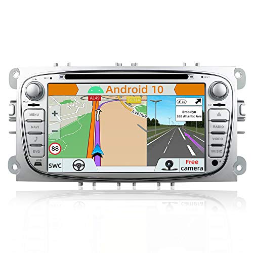 YUNTX Android 10 Autoradio para Ford Focus/Mondeo/S-MAX/Connect (2008-2011) | 2 DIN |Cámara Trasera y canbus Gratis| 7 Pulgada | 2GB/32GB | Soporte Dab+ | 4G | WLAN | Bluetooth | MirrorLink