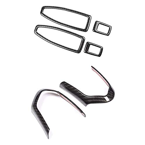 ZHANGJINYAN Cubierta de la Cubierta del Volante para BMW F20 F22 F21 F30 F32 X5 F15 X6 M-Sport Y Puertas DE Fibra DE Carbono Y Botón de Ventana (Color : As Shown) ZHANGJINYAN Cubierta de la Cubierta del Volante para BMW F20 F22 F21 F30 F32 X5 F15 X6 M-Sport Y Puertas DE Fibra DE Carbono Y Botón de Ventana (Color : As Shown)