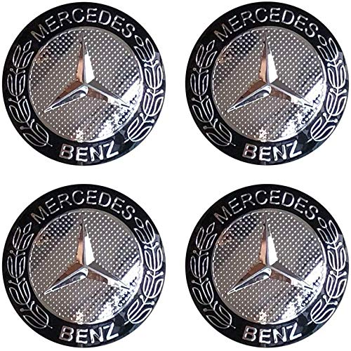 4Pcs Tapas De Cubo De Centro De Rueda para Mercedes-Benz 65mm, Coche Logo Emblem Wheel Center Rim Hub Caps Pegatinas Compatible