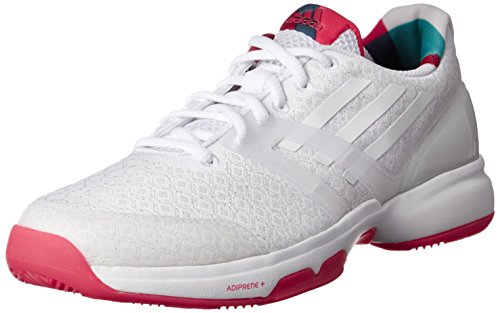 adidas Adizero Uber Sonic Zapatillas de tenis para mujer, blanco / rosa, 4,5 UK - 37,1/3 UE