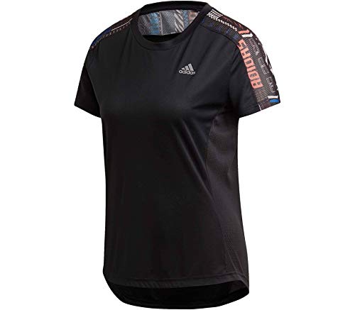 adidas Own The Run tee Camiseta, Mujer, Negro/serode/azurea, L