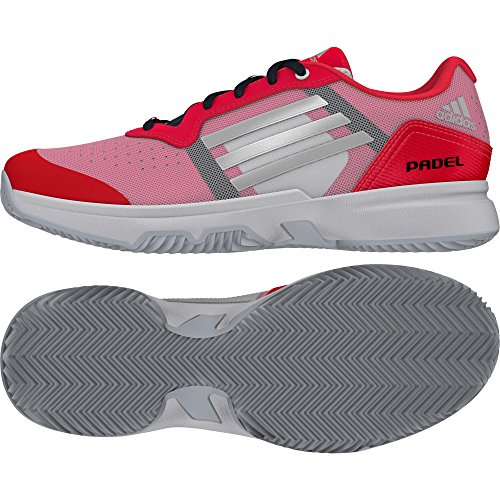 adidas Sonic Court W Padel, Zapatillas de Tenis Mujer, Rojo/Plateado/Blanco (Rojimp/Plamat/Ftwbla), 37 1/3