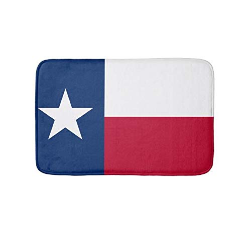 Alfombrillas de baño para decoración de baño, antideslizante, alfombrilla de baño, para suelos, ducha, cocina, de franela, para dormitorio, 30 x 18 pulgadas, diseño de bandera patriótica de Texas