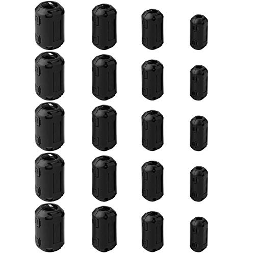 Anillo de ferrita núcleo negro RFI EMI ruido supresor cable Clip-20Pcs