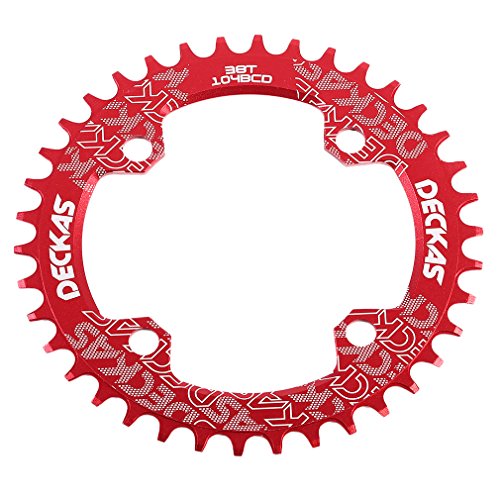 Anillo ovalado de cadena de aluminio MTB marca Grofitness para reparar bicicletas, rojo, Oval 32T