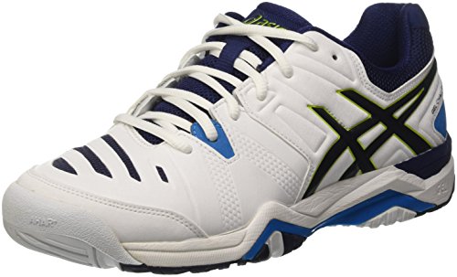 Asics Gel-Challenger 10, Zapatillas de Gimnasia Hombre, Bianco (White/Lime/Indigo Blue), 40