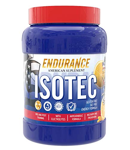Bebida Isotec endurance en Polvo con 5 Tipos de electrolitos - Recovery Drink- Especial para triatletas- Bajo en Azúcar y sin Grasas - 900g (Naranja)