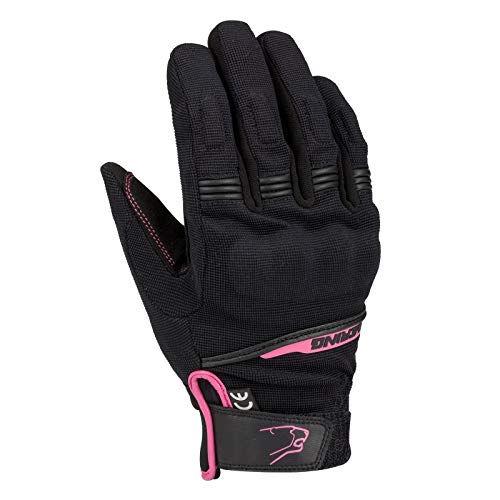 Bering Lady Borneo - Par de guantes para moto, color negro fucsia T5