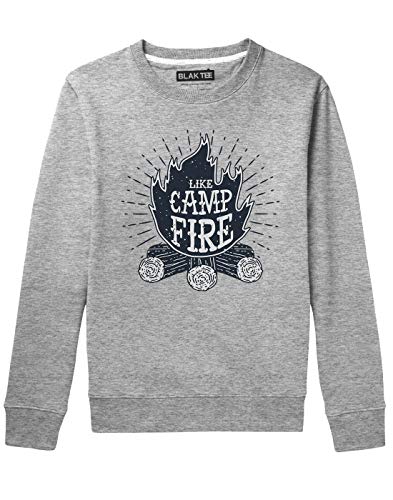 BLAK TEE Hombre Camp Fire Illustration Camisa De Entrenamiento L