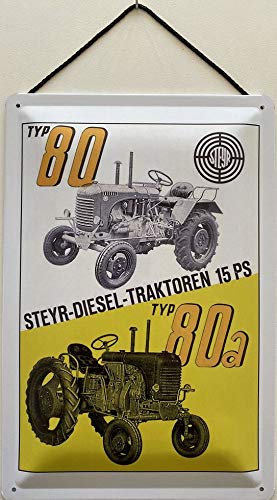 Blechschild Con cordón 30 x 20 cm Steyr Diesel Tractor tipo 80/80a con 15 CV - Blechemma