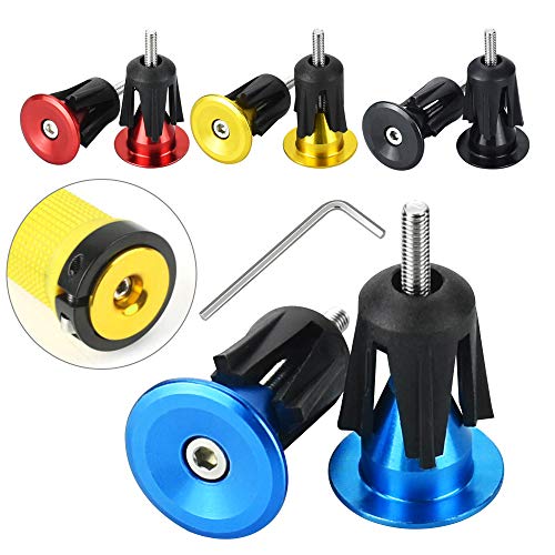 BUZIFU Tapones de Manillar Bicicleta con Llave Allen, 4 pares Tapones para Puños de Bicicleta, Tapones Aleación de Aluminio para Manillar MTB, BMX, Carretera, Montaña, Plegable y Urbana, 4 Colores BUZIFU Tapones de Manillar Bicicleta con Llave Allen, 4 pares Tapones para Puños de Bicicleta, Tapones Aleación de Aluminio para Manillar MTB, BMX, Carretera, Montaña, Plegable y Urbana, 4 Colores