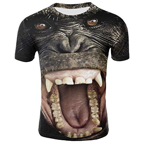 Camiseta Blanca Camiseta De Hombre Camisetas De Verano Ropa De Animales Estampada De Manga Corta para Hombres con Estilo para Niño Camisetas De Orangután Impresas En 3D A-T2_Metro