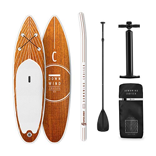 Capital Sports Downwind Cruiser S Stand Up - Tabla Sup Hinchable, Tabla de Surf, 305 x 10 x 77 cm, Tecnología DoubleLayer & DropStitch, Set Completo, Mochila de Transporte de 55L, Naranja