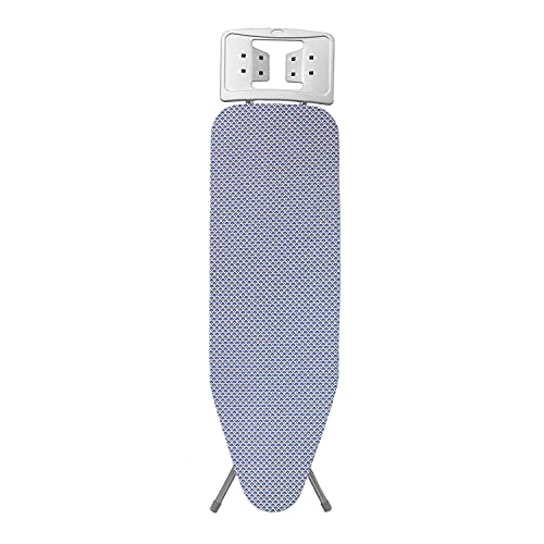 DiseLio Funda para Tabla de Planchar con 2 Capas, Estampado Pavo Real Azul. Adaptable a Tablas de hasta 42 x 120 cm. Tela algodón y muletón de Fibra. (FTP 2C Estam Pav_Re A)