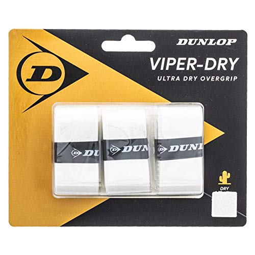 Dunlop Viperdry Wht 12Bl Overgrip Raqueta de Tenis, Color Blanco, Unisex, UNE Taille