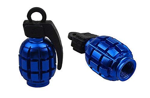 ETU24® Tapones de válvula azul granada de mano anodizado metálico de aluminio 4 unidades
