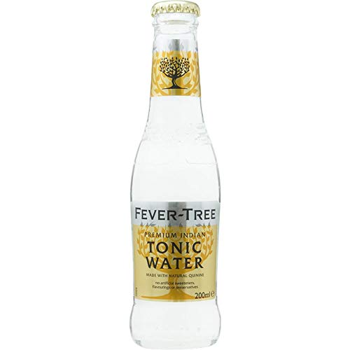 Fever-Tree - Premium Indian Tonic Water, Caja de 24 Botellas 20cl Tónica India, Premium, Sofisticada, en Botellín, Original