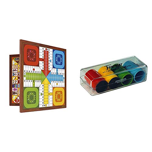 Fournier Parchis y Oca 33x33 cm Tablero, Multicolor, única (521111) + Accesorios PARCHIS (4 Jugadores) (F06513)