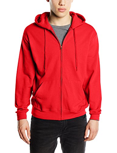 Fruit of the Loom Zip Hooded Sweatshirt Sudadera con Capucha, Rosso, XX-Large para Hombre
