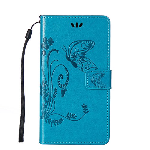 Funda del teléfono del Sony Xperia Z3, UK-Cherry seda flores ratán zapatos fina pattern funda protectora de piel sintética con tapa para Sony Xperia Z3 (Azul)