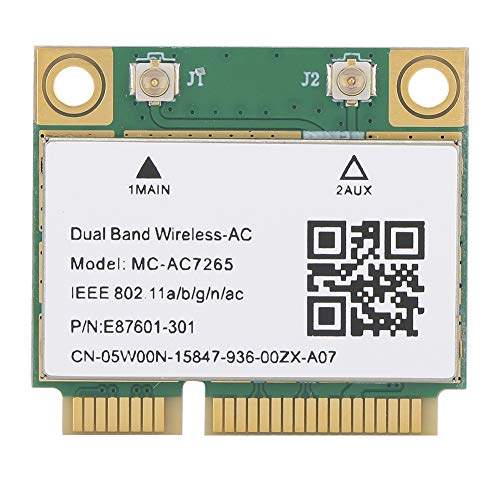 gostcai Tarjeta MC-AC7265 Mini PCI-E 802.11a/b/g/n/AC Gigabit Dual-Band Bluetooth 4.2 Tarjeta de Red inalámbrica 1200M 2.4/5G Mini PCI-E Tarjeta de Red de Media Altura para win7/win 8/Win 10