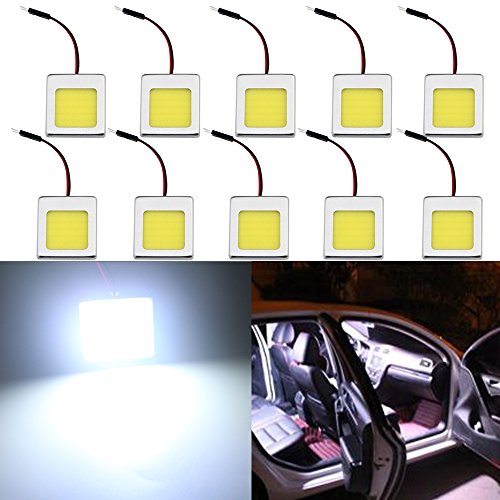Grandview COB 48-SMD - Panel de luces LED de color blanco superbrillante, para interiores, con adaptadores T10 BA9S Festoon