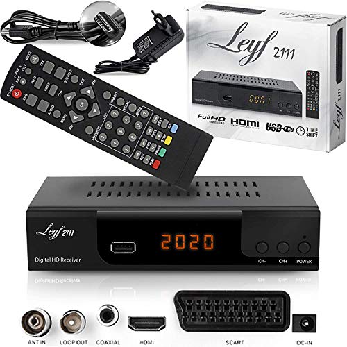 hd-line LEYF2111C - Receptor de Cable para televisión Digital por Cable (HDTV, DVB-C / C2, DVB-T/T2, HDMI, SCART, USB 2.0) y Cable HDMI (Receptor), LEYF2111C