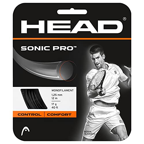 Head Sonic Pro Cordajes de Raquetas de Tenis, Adultos Unisex, Negro, 17