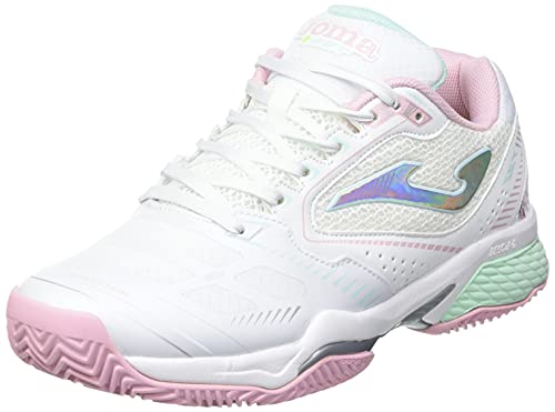 Joma Set Lady, Zapatos de Tenis Mujer, Blanco-Rosa, 39 EU