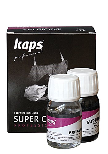 Kaps Tinte con Imprimación para Zapatos y Bolsos Textiles Y de Cuero Natural Y Sintético, Super Color And Preparer, 70 Colores (133 - verde oscuro)
