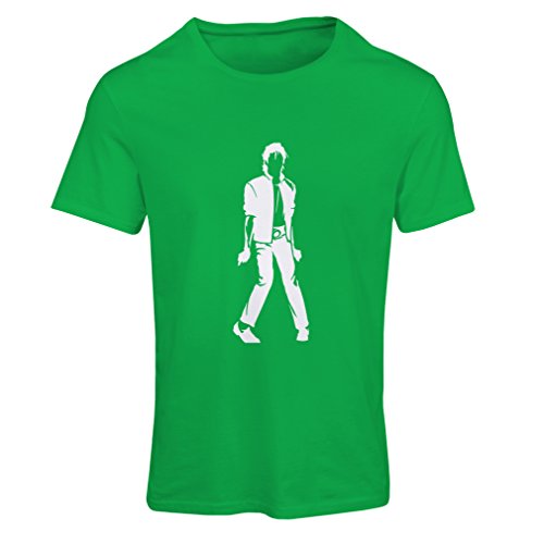 lepni.me Camiseta Mujer Me Encanta M J - Rey del Pop, 80s, 90s Músicamente Camisa, Ropa de Fiesta (X-Large Verde Blanco)