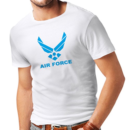 lepni.me Camisetas Hombre United States Air Force (USAF) - U. S. Army, USA Armed Forces (XXXX-Large Blanco Azul)