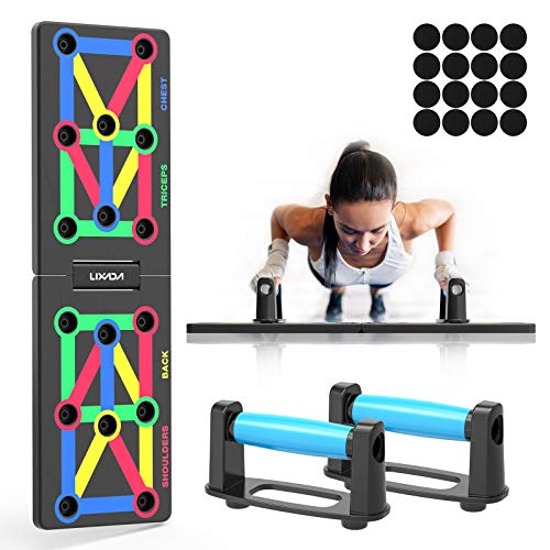 Lixada Tabla de Flexiones 12 en 1 Multifuncional Plegable Push Up Rack Board para Fitness en Casa Entrenamiento de Fuerza