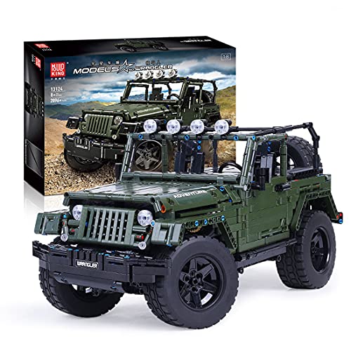 LYCH Tecnología todoterreno, tecnología Mould King Jeep Wrangler 13124, tecnología Offroader 4x4, modelo SUV compatible con Lego Technic, 2096 piezas