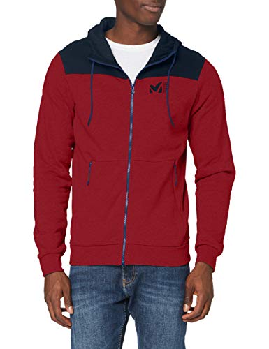 Millet Repercute Heavy Sweat Hoodie M Shirt, Tibetan Red/Orion Blue, L Mens