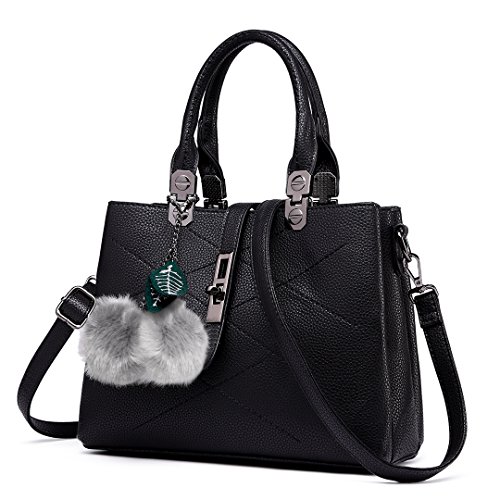Miss Lulu hembra Bolsos de cuero pu Bolsos de asa superior Secretaria Bolsas de hombro para mujeres (negro) Miss Lulu hembra Bolsos de cuero pu Bolsos de asa superior Secretaria Bolsas de hombro para mujeres (negro)