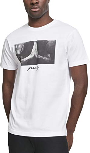 Mister Tee Camiseta para Hombre Pray tee – Blanco – XS