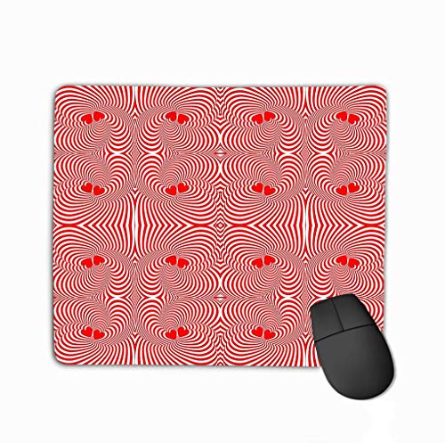 Mousepad Custom Design Gaming Mouse Pad Rubber Oblong Mouse Mat 11.81 X 9.84 Inch Design Seamless Swirl Movement Strip Pattern abst