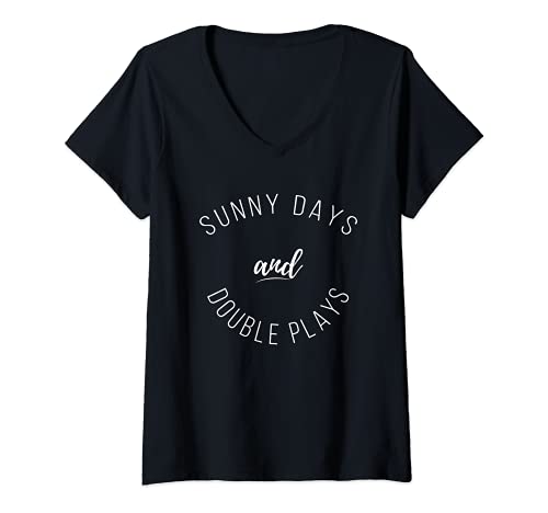 Mujer Sunny Days Double Plays Baseball Camiseta Cuello V