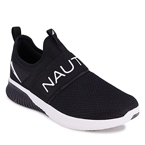 Nautica Men's Casual Fashion Sneakers-Walking Shoes-Lightweight Joggers-Steeper Sport-Black-7.5
