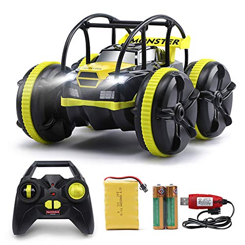 N/D El Coche de RC RC Anfibio 4WD Control Remoto de Radio Control Remoto de vehículos de Regalo 2,4 GHz Potencia de Todo Terreno Fuera de Carretera para los niños de 6-12 años Novato